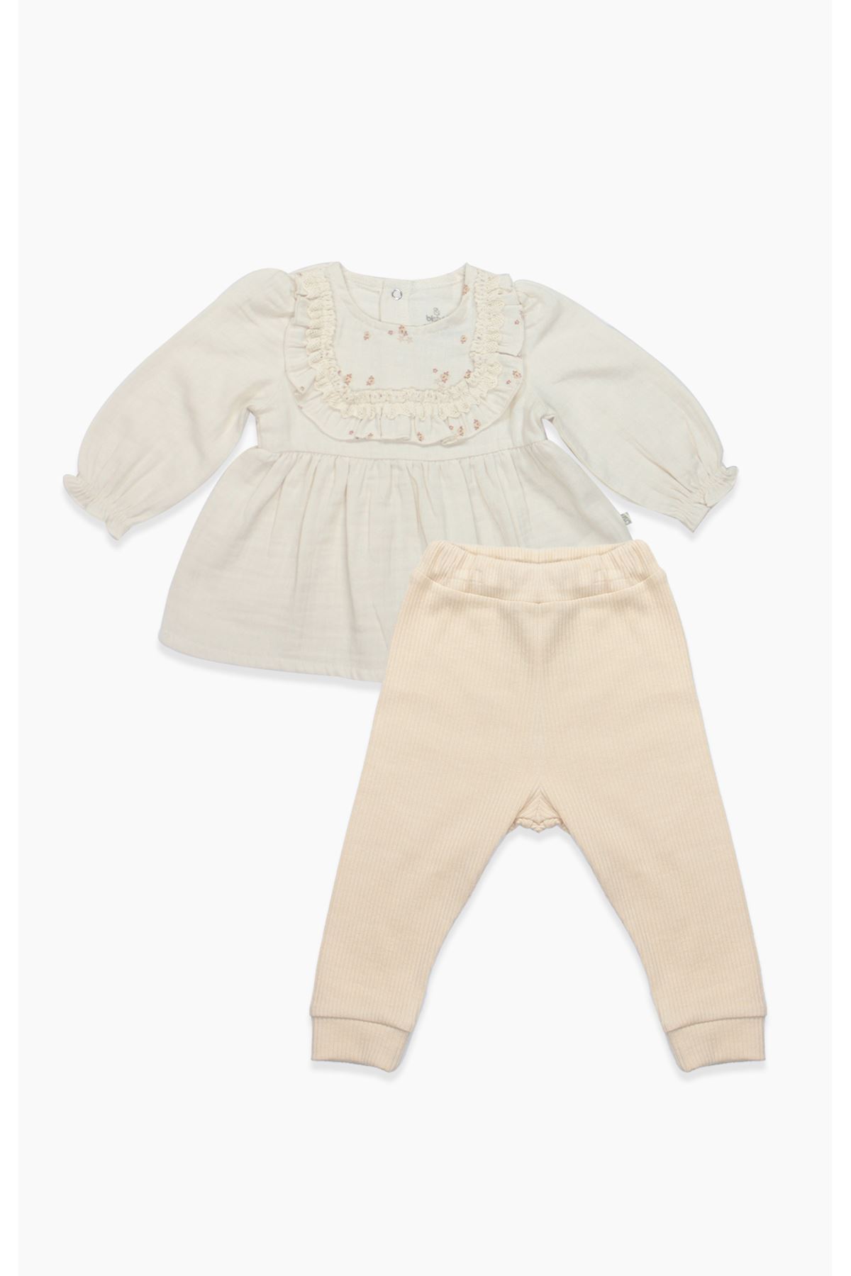 Bistyle 2li Takım Müslin Daisy Flowers 14130 Somon