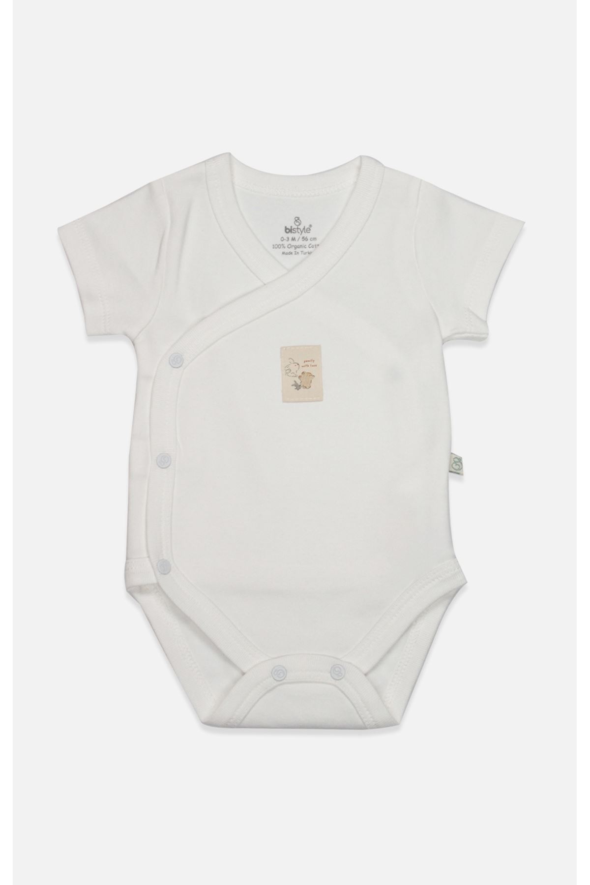 Bistyle Kruvaze Body Yarım Kol With You Family 17143 Bej