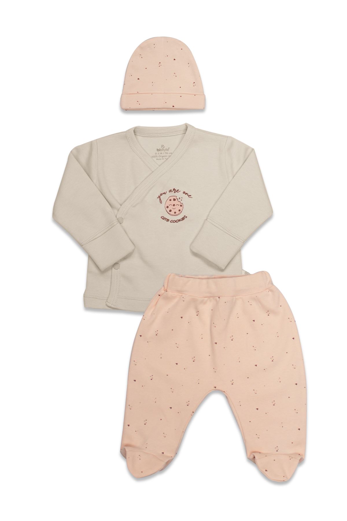 Bistyle 3lü Zıbın Takım Cookies Cute Happy 13118 Somon