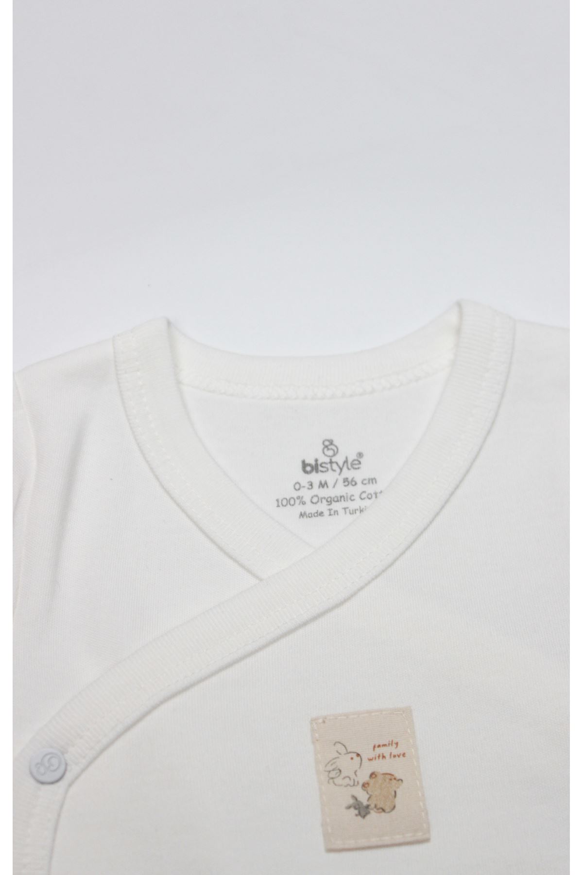 Bistyle Kruvaze Body Yarım Kol With You Family 17143 Bej