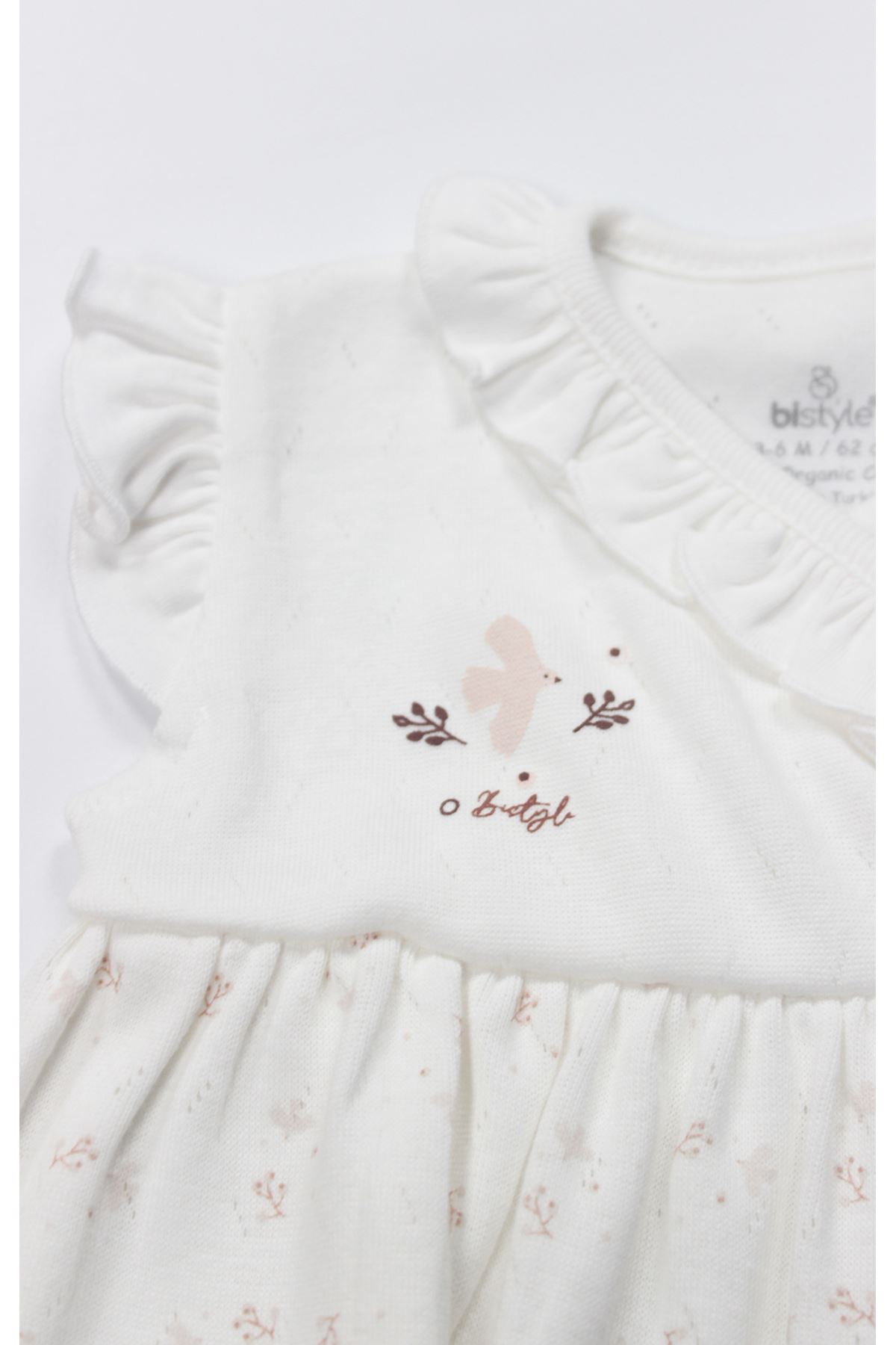 Bistyle Elbise Yarım Kol Morning Sun 21106 Ekru