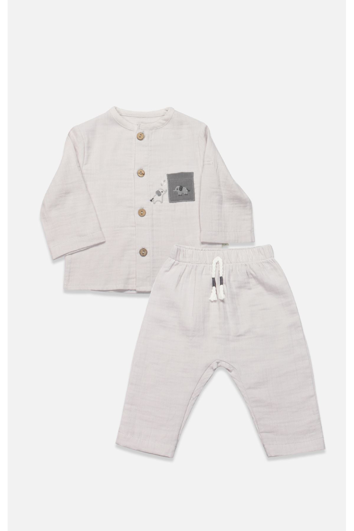 Bistyle 2li Takım Müslin Star Elephant 14143 Gri