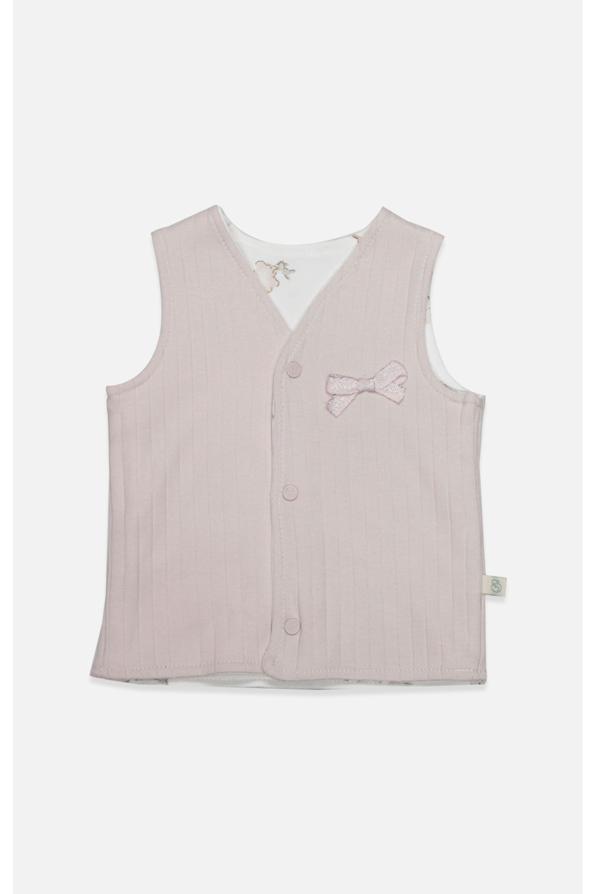 Bistyle Yelek Çift Taraflı Love You Family 18114 Pudra