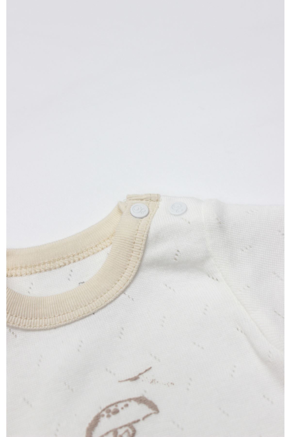 Bistyle Body Yarım Kol My Favorite Zoo 17184 Ekru