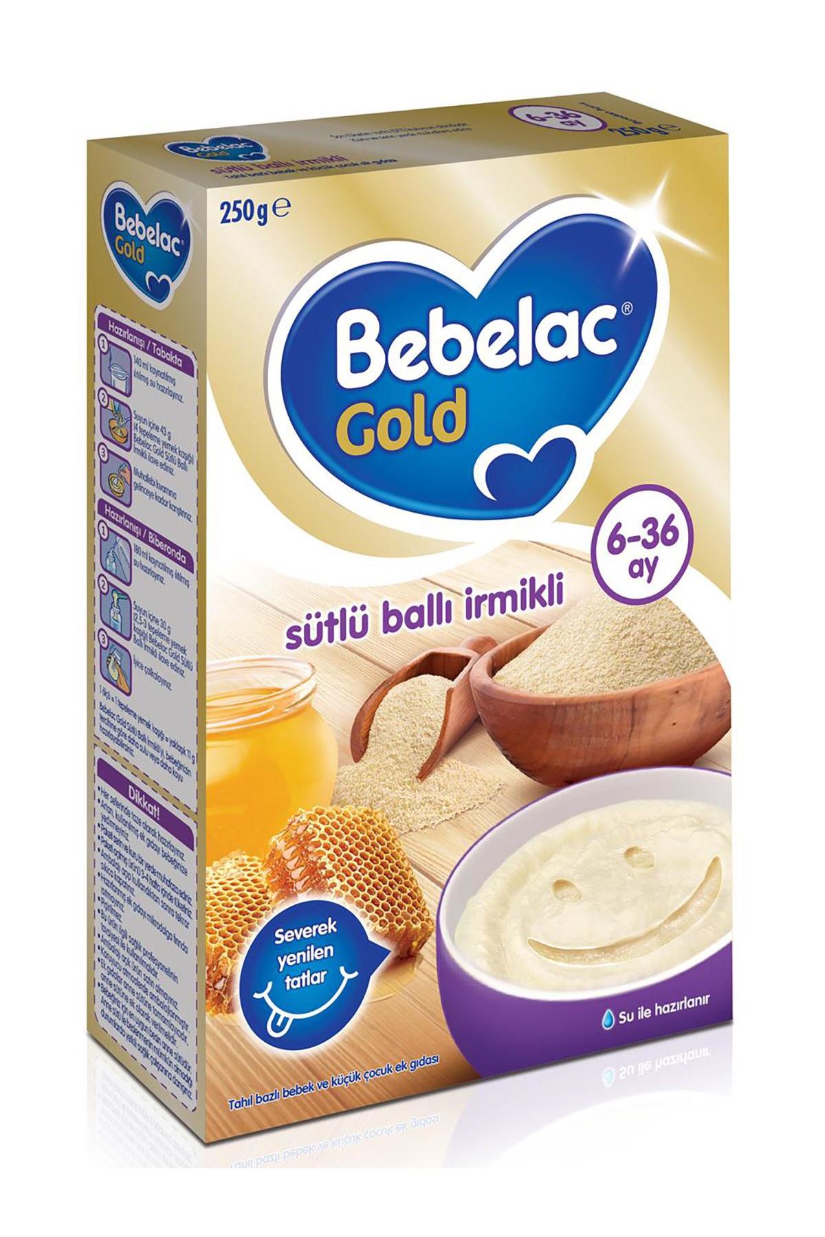 Bebelac Gold Sütlü Ballı İrmikli Kaşık Maması 250 Gr