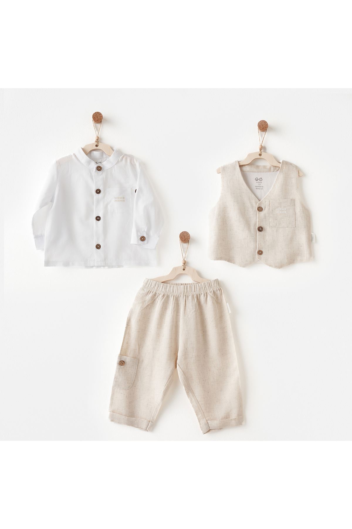 Andywawa AC26721 Wawa Special 3lü Takım Beige