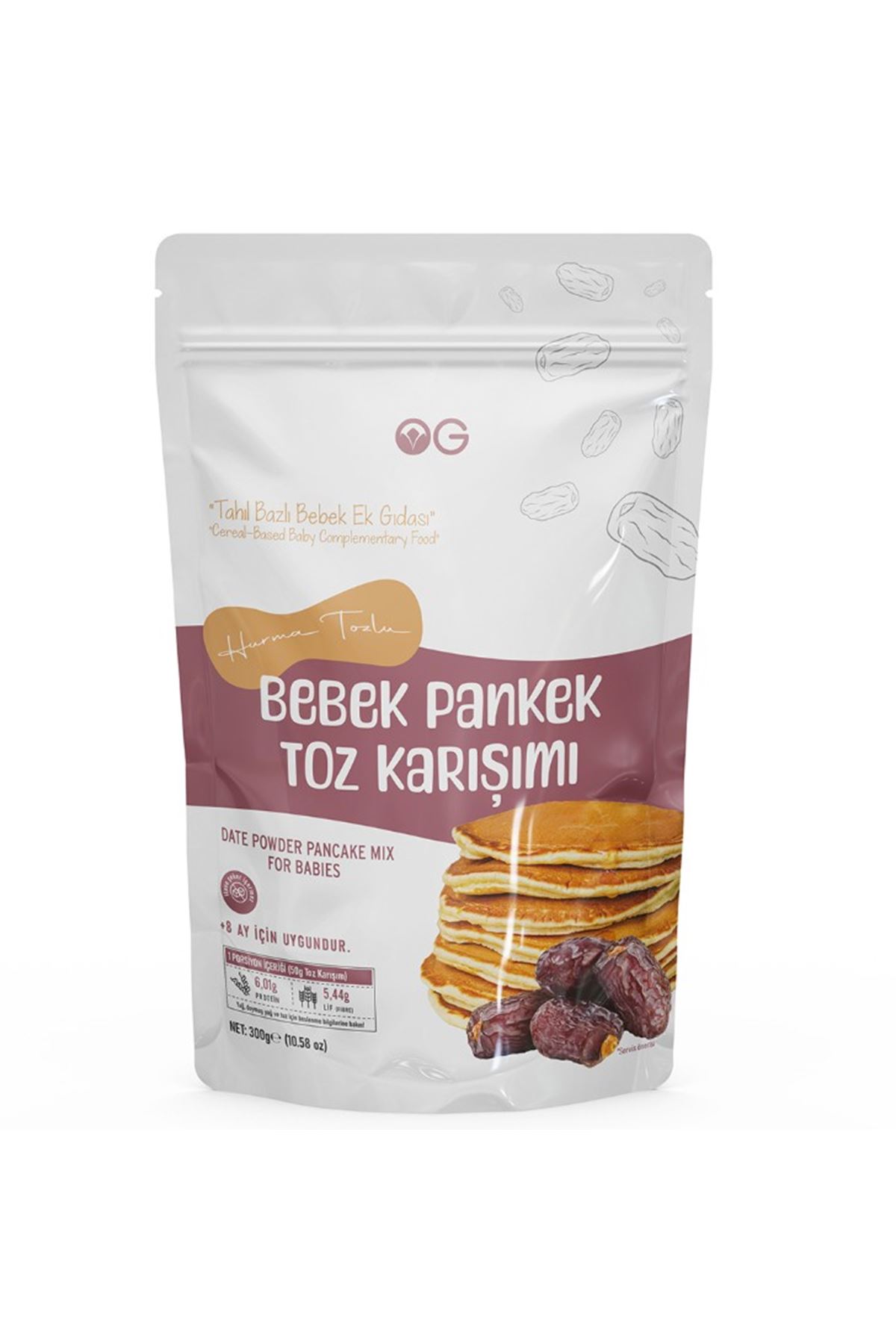 OG Natural Hurma Tozlu Bebek Pankek Toz Karışımı 300 Gr