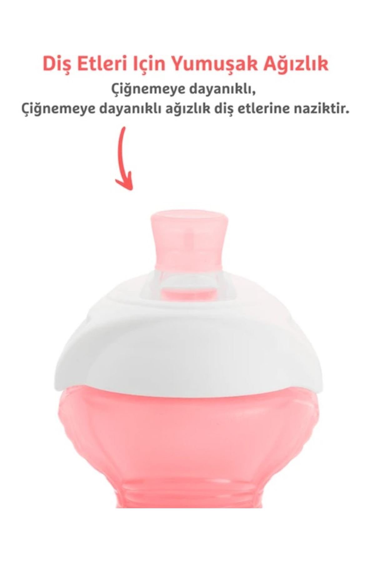 Munchkin Click Lock Isırmaya Dayanıklı Emzikli Bardak 9 Ay+ 296 ml 90063 Pembe