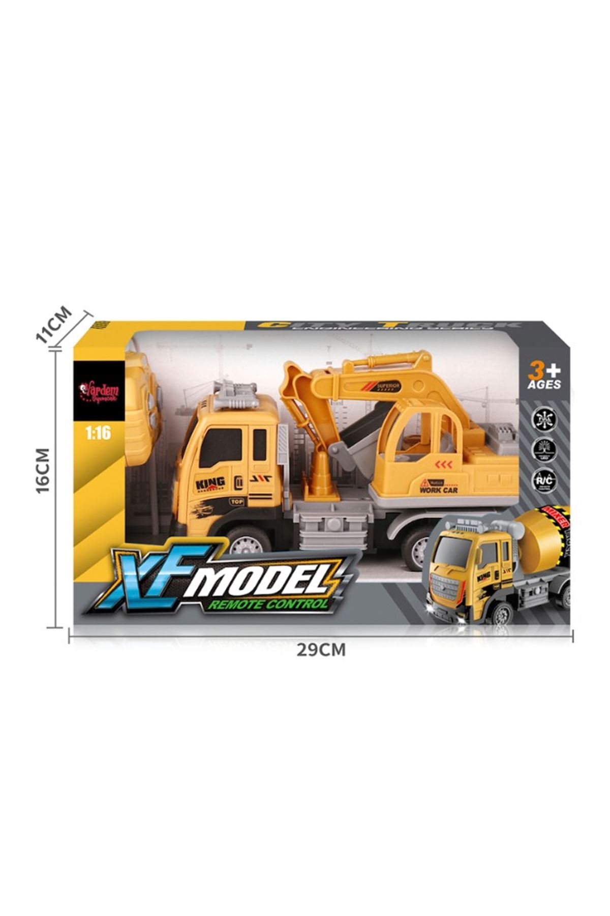 Vardem Uzaktan Kumandalı Full Fonksiyon Şarjlı 1:16 XF Model İş Kamyonu