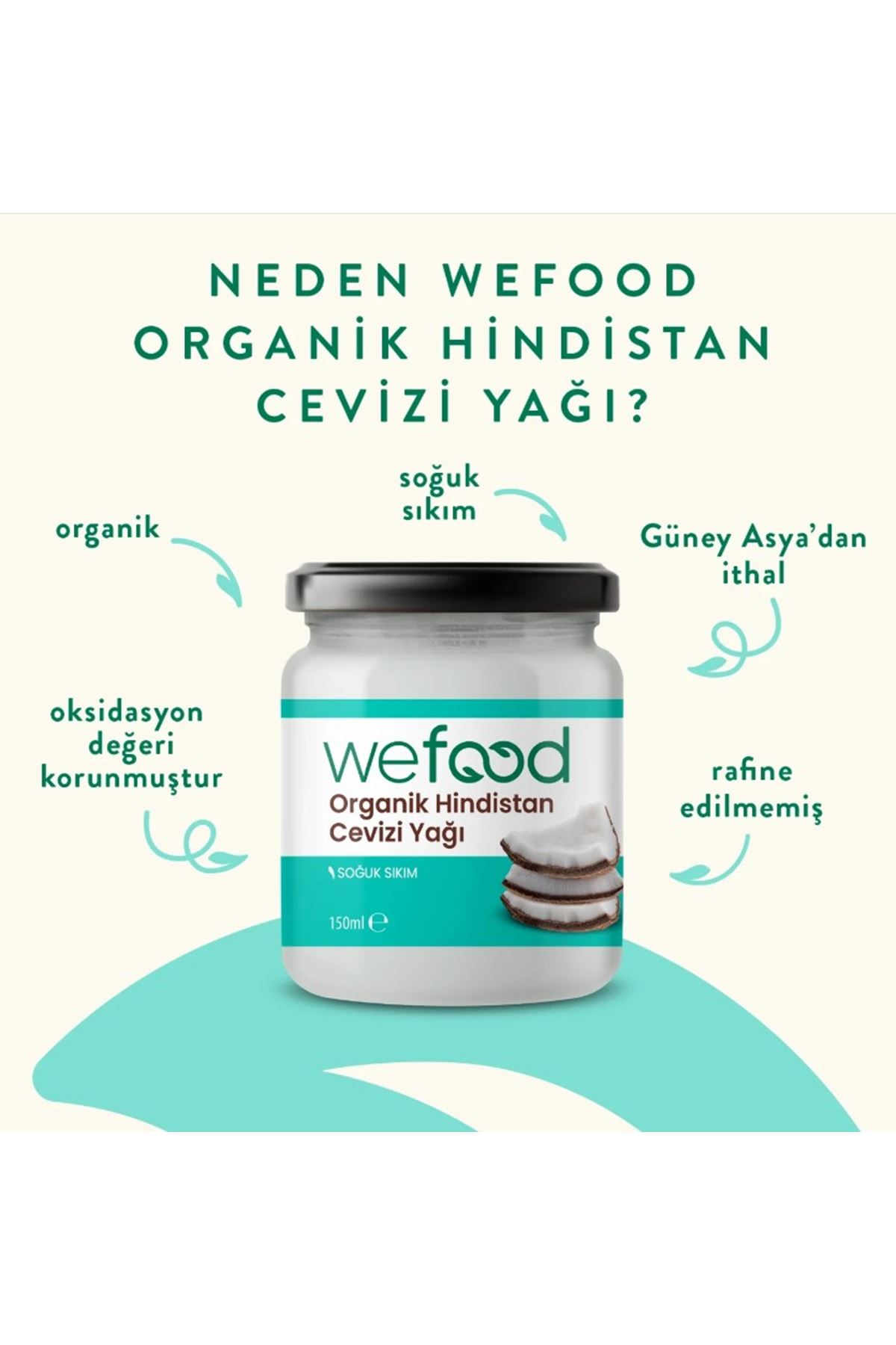 Wefood Organik Hindistan Cevizi Yağı 150 ml