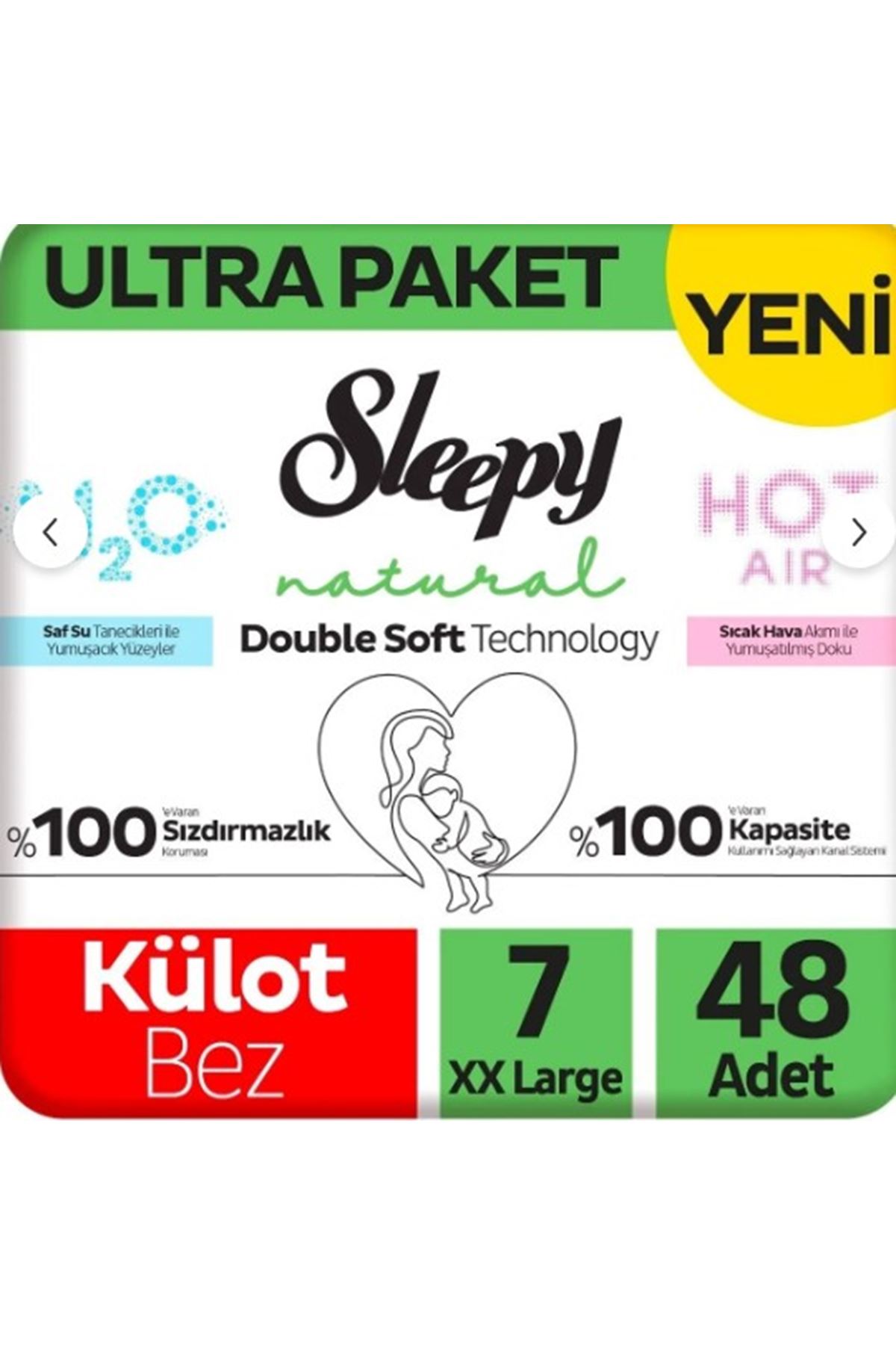 Sleepy Natural Double Soft Külot Bez Ultra Paket 7 Beden 48 Adet