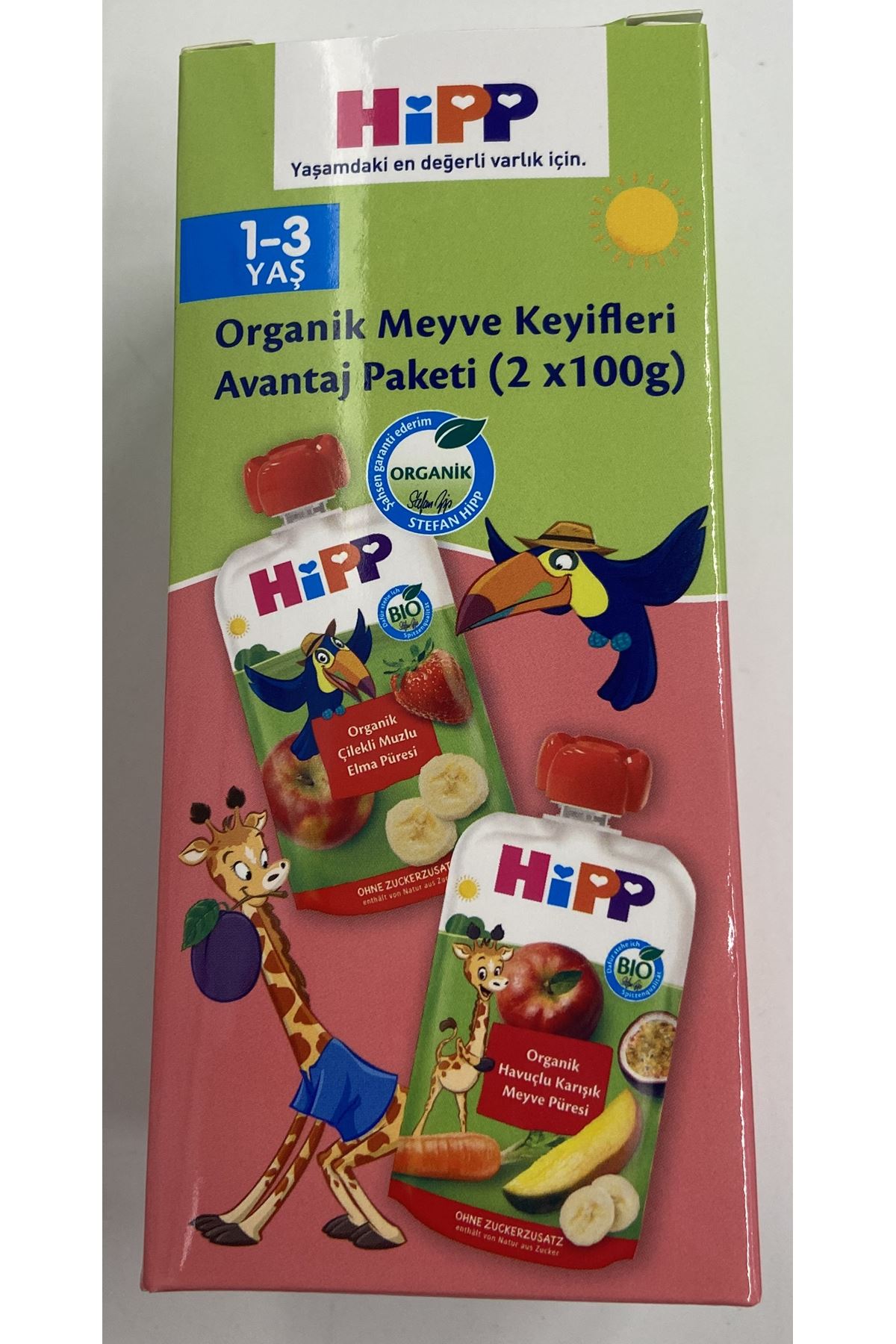 Hipp Organik Meyve Keyifleri Avantaj Paketi 2x100 Gr Pembe