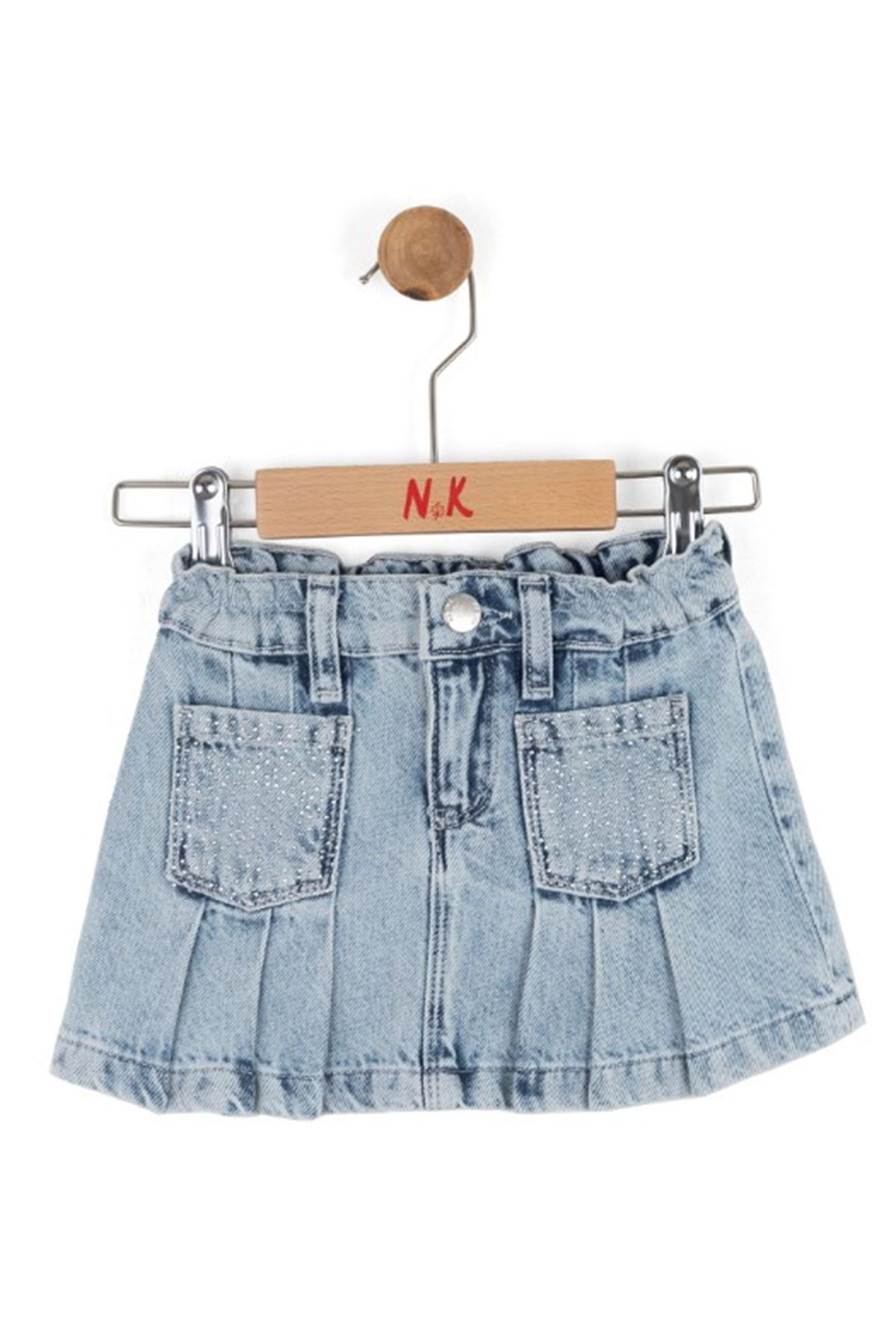 NK Pileli Etek 51701 Mavi