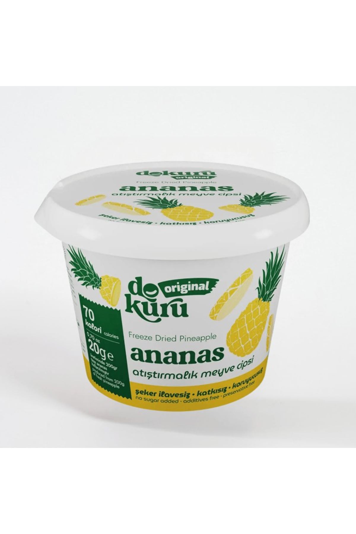 Dokuru Original Ananas Atıştırmalık Meyve Cipsi 20gr