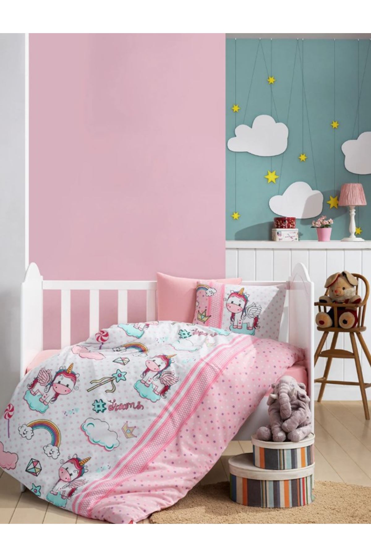 Cotton Box Flanel Bebek Nevresim Takımı Unicorn