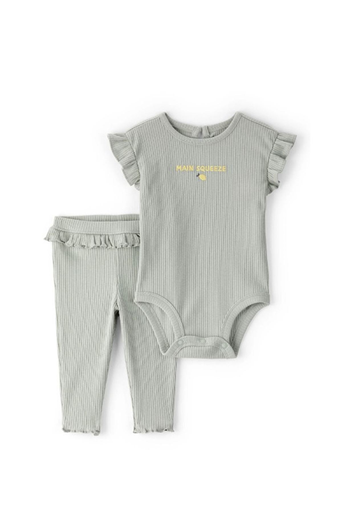 Carters Kız Bebek Body Pantolon Set 1U269710 Yeşil
