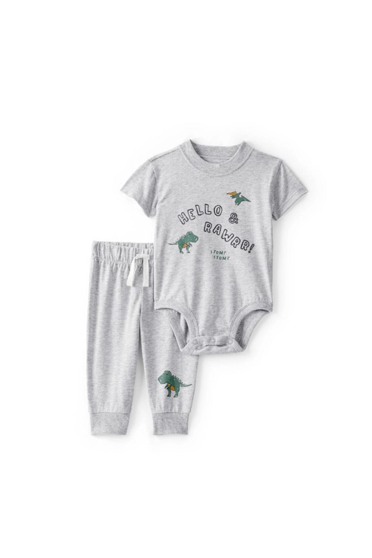 Carters Erkek Bebek Body Pantolon Set 1U270510 Gri