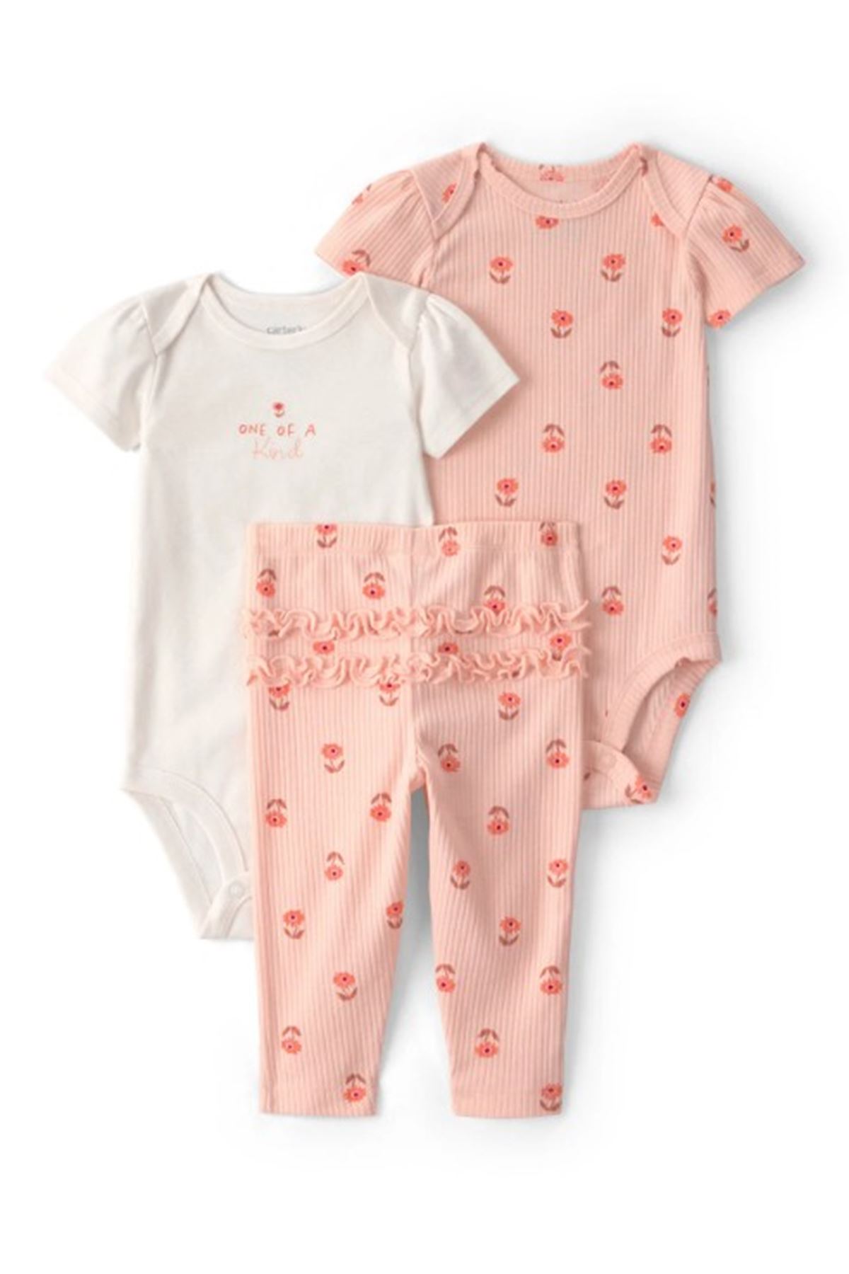Carters Layette Kız Bebek 3lü Set 1U619810 Turuncu