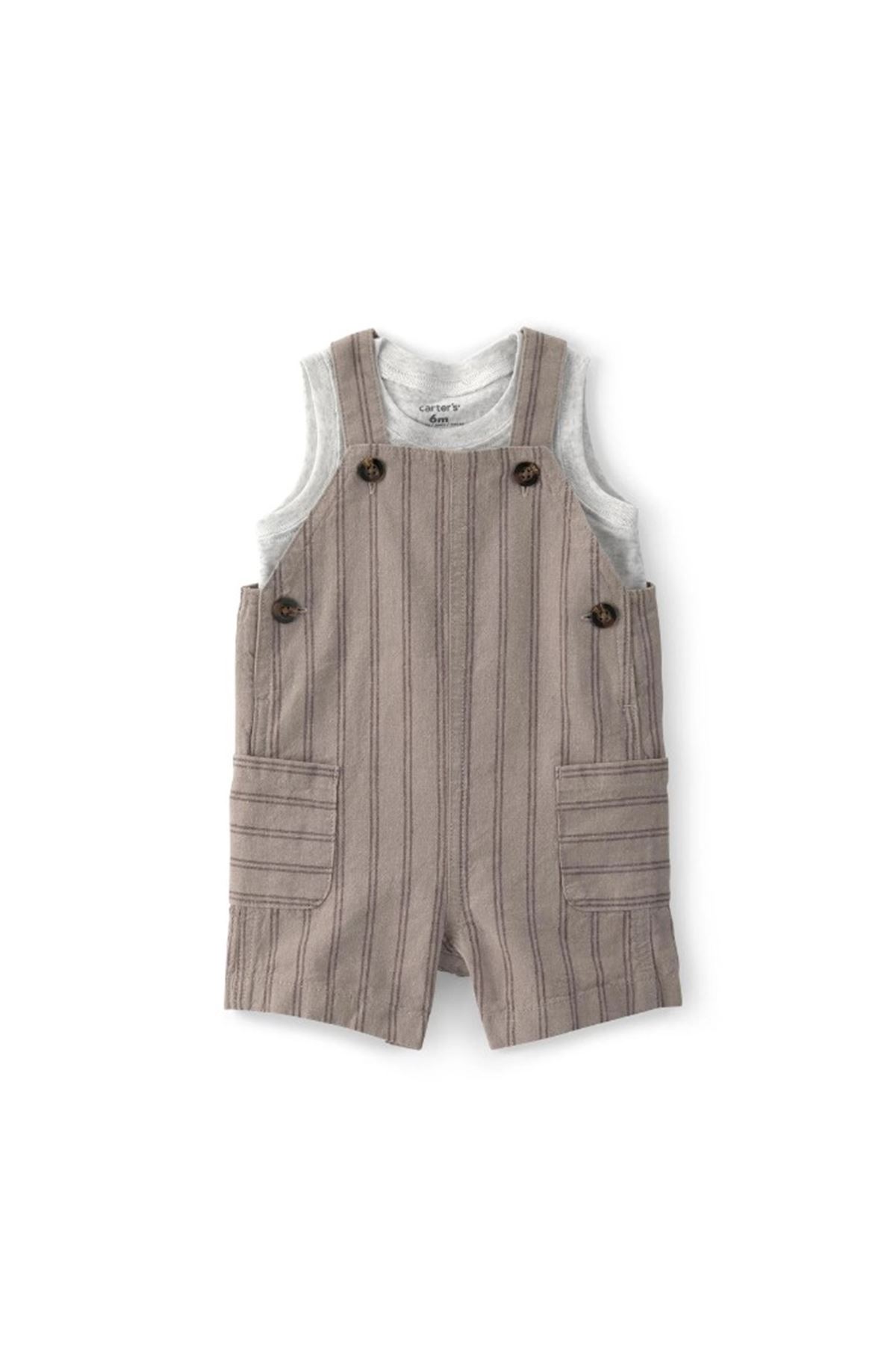 Carters Erkek Bebek Salopet Set 1U591710 Kahverengi