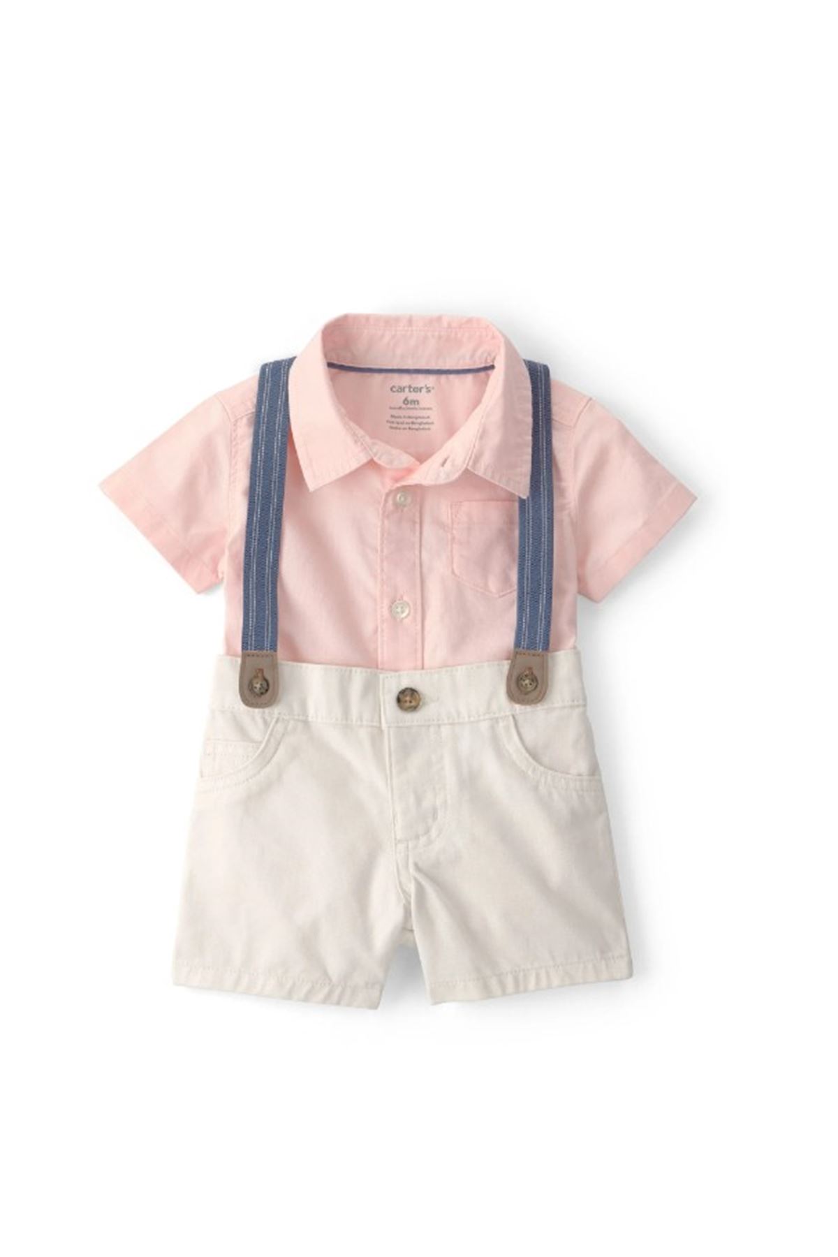 Carters Erkek Bebek Body Şort Set 1U634810 Pembe
