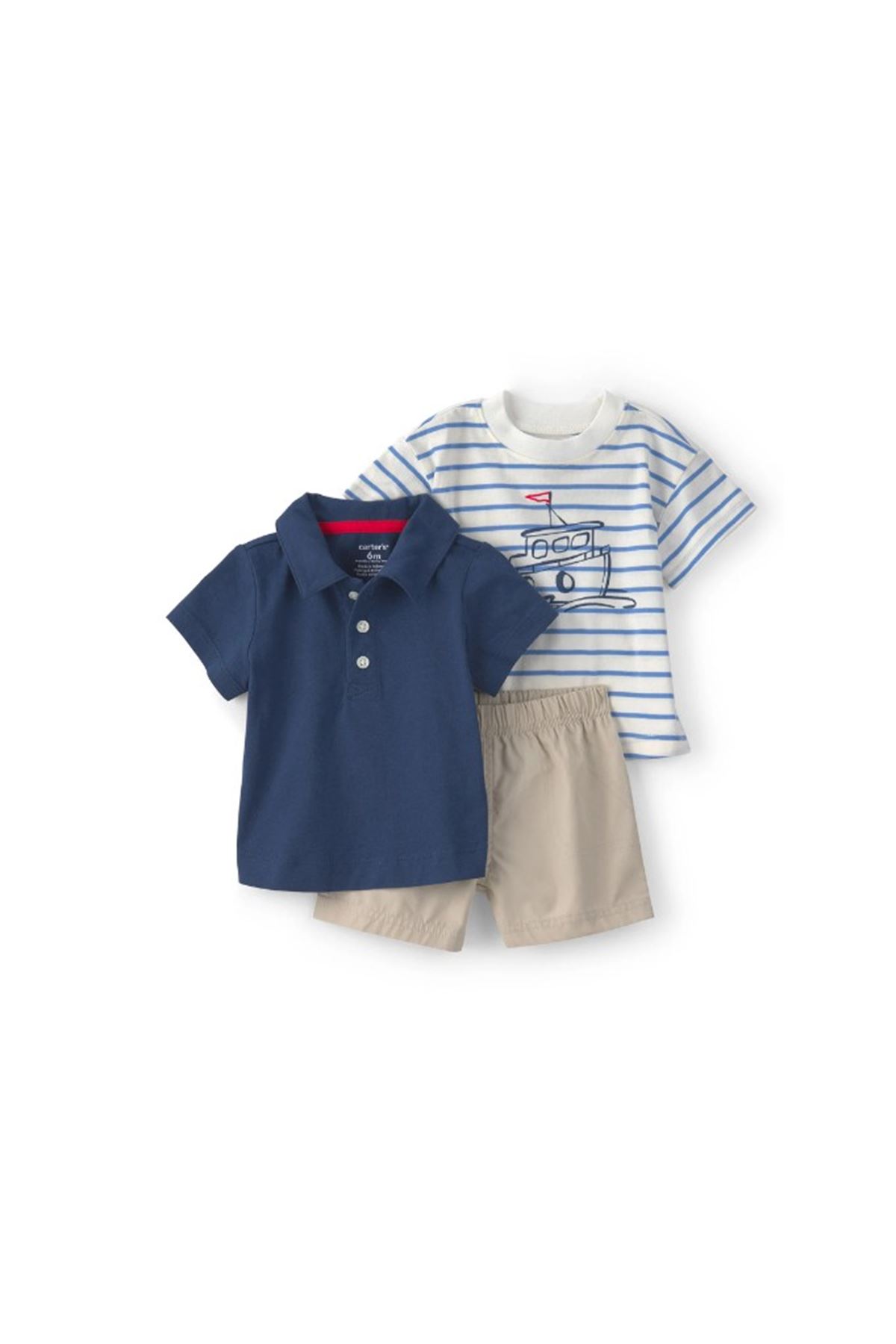 Carters Erkek Bebek Body Şort Set 1U744110 Mavi