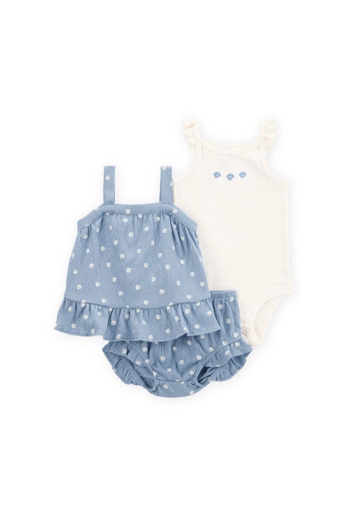 Carters Kız Bebek Alt Üst Set 1S529110 Mavi