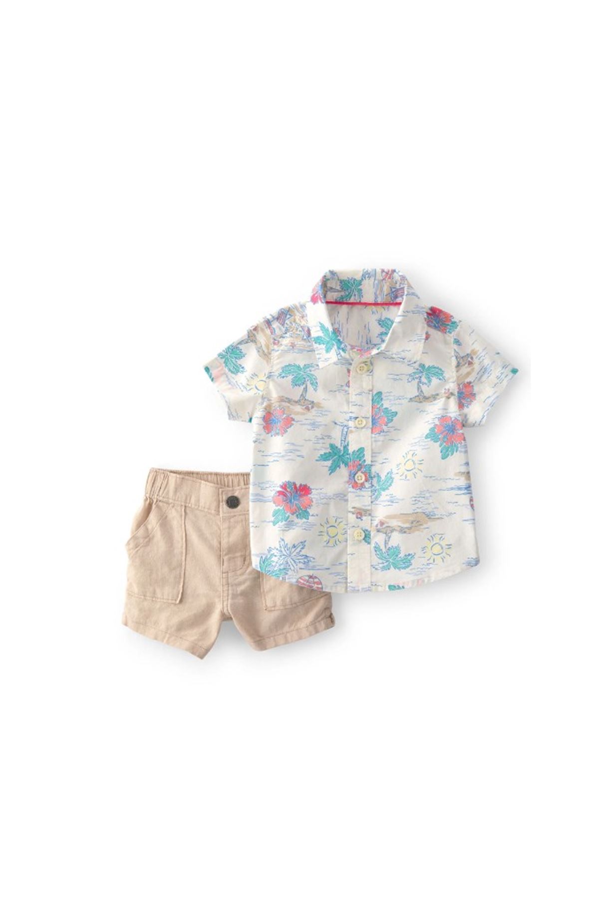 Carters Erkek Bebek Gömlek Şort Set 1U638510 Renkli