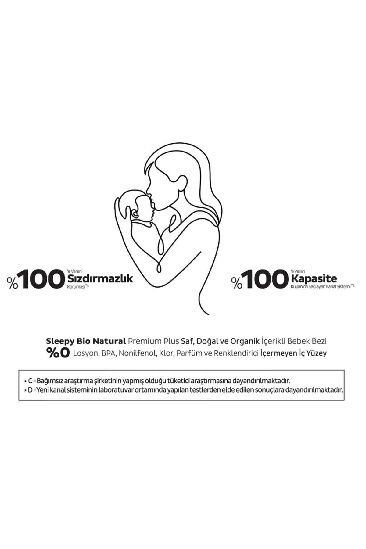Sleepy Bio Natural Premium Plus Airbag Comfort Bebek Bezi 3 Beden 56 Adet