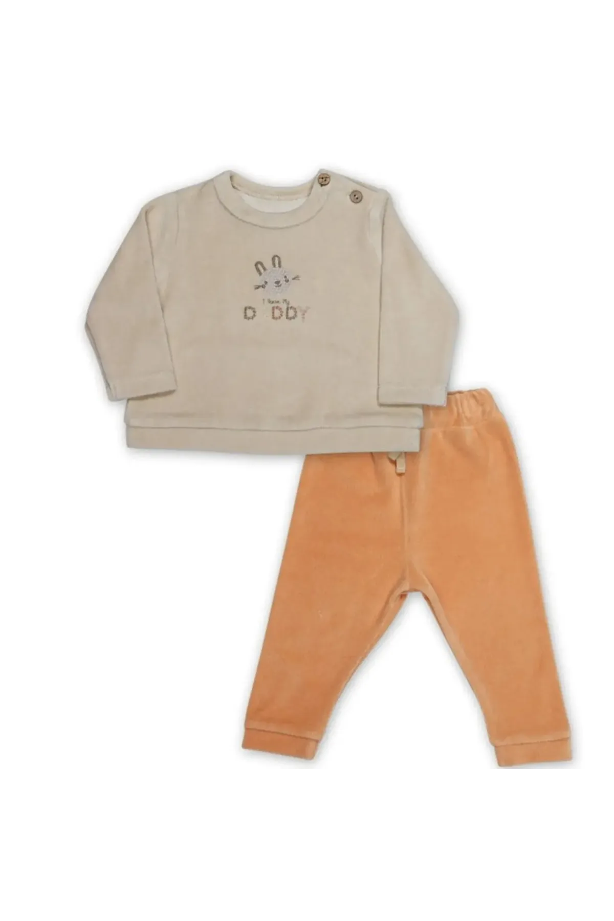 Bistyle 2li Takim Kadife I Love Daddy 14113 Bej