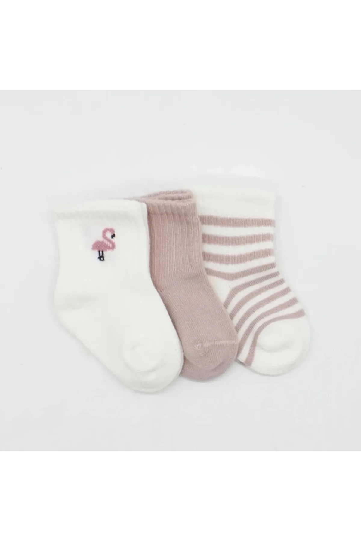 Bistyle Flamingo Girl 3'lü Penye Soket Çorap 10136 Ekru
