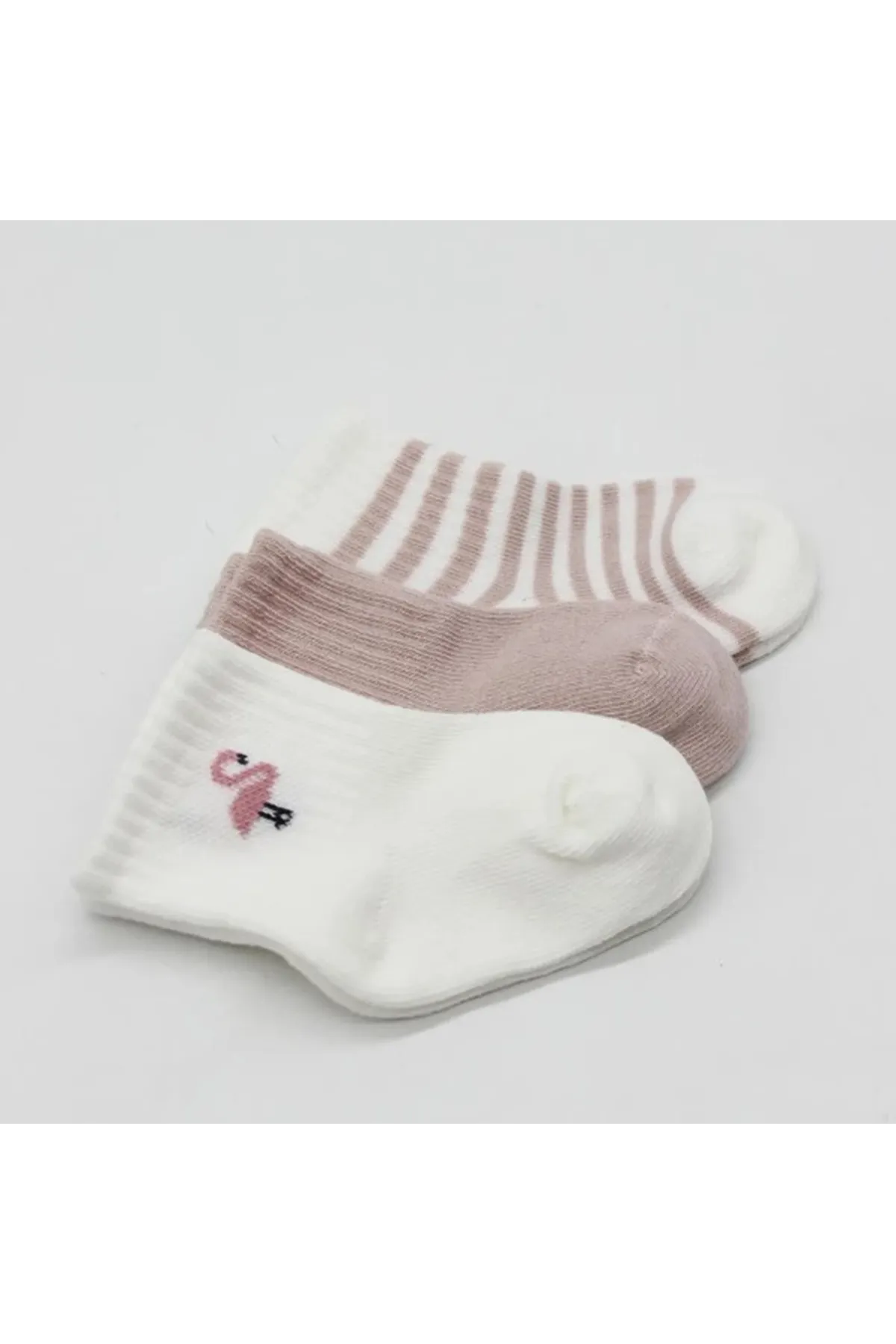 Bistyle Flamingo Girl 3'lü Penye Soket Çorap 10136 Ekru