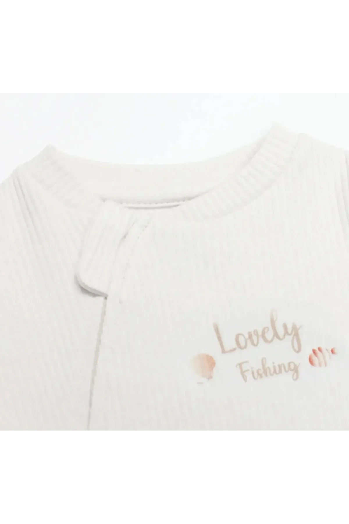 Bistyle Tulum Fermuarli Modal Lovely Fishing 15132 Ekru