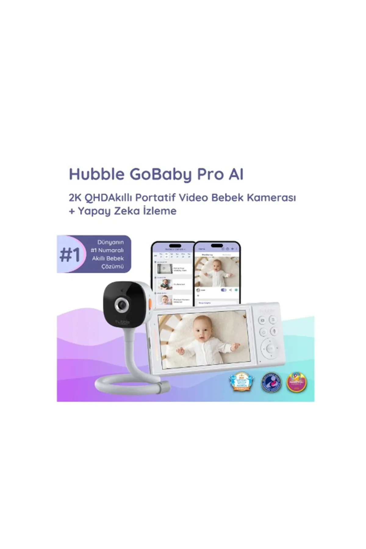 Hubble Go BabyPro 5 İnç Dijital Bebek Kamerası HBL020