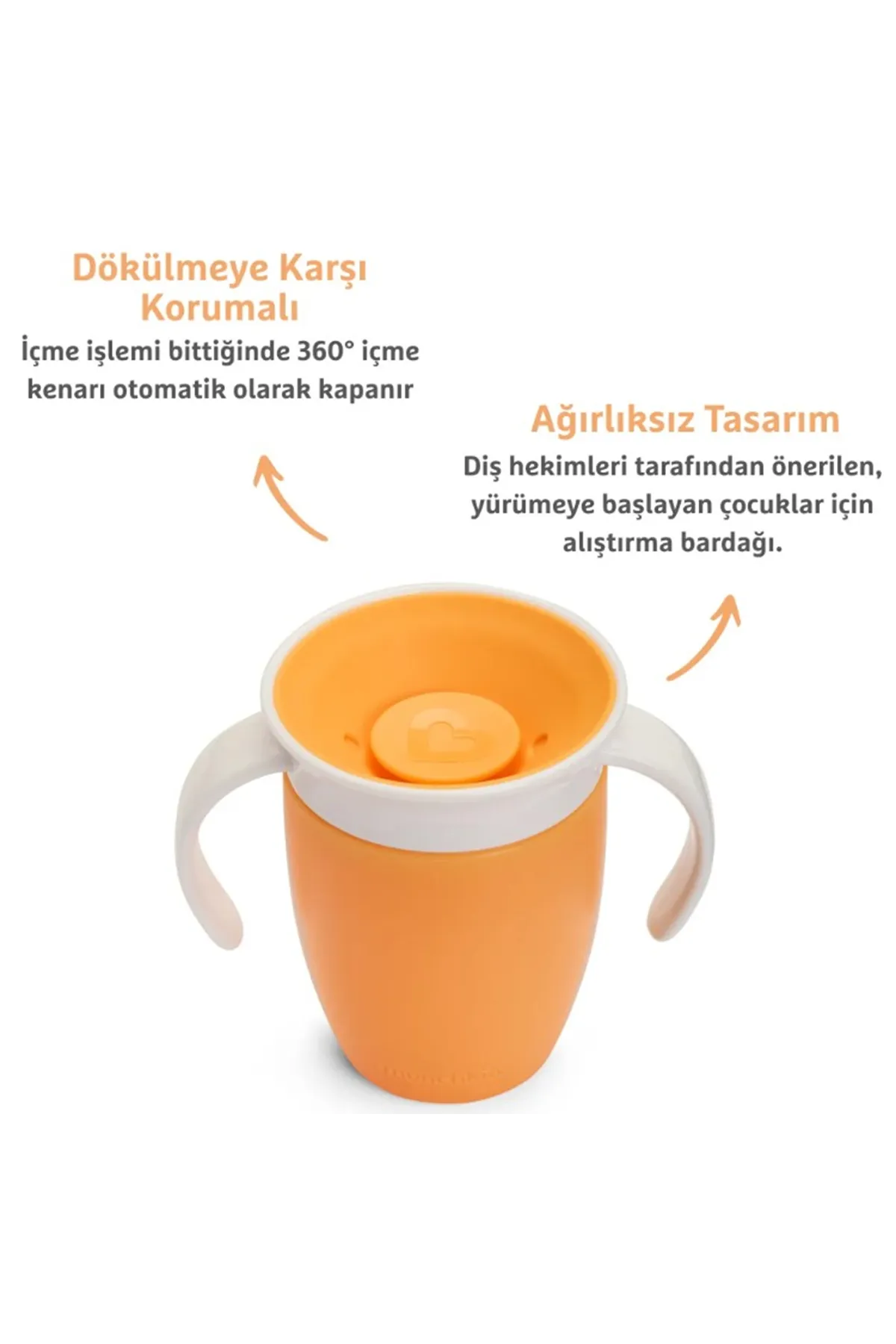 Munchkin Mucize 360° Alıştırma Bardağı 6 Ay+ 207 ml Turuncu