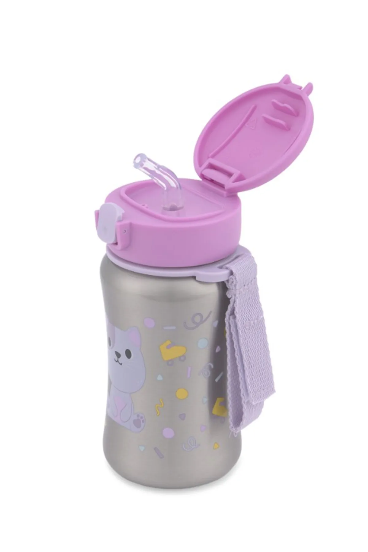 Skip Hop Besties Squad Paslanmaz Çelik Pipetli Suluk Kedi