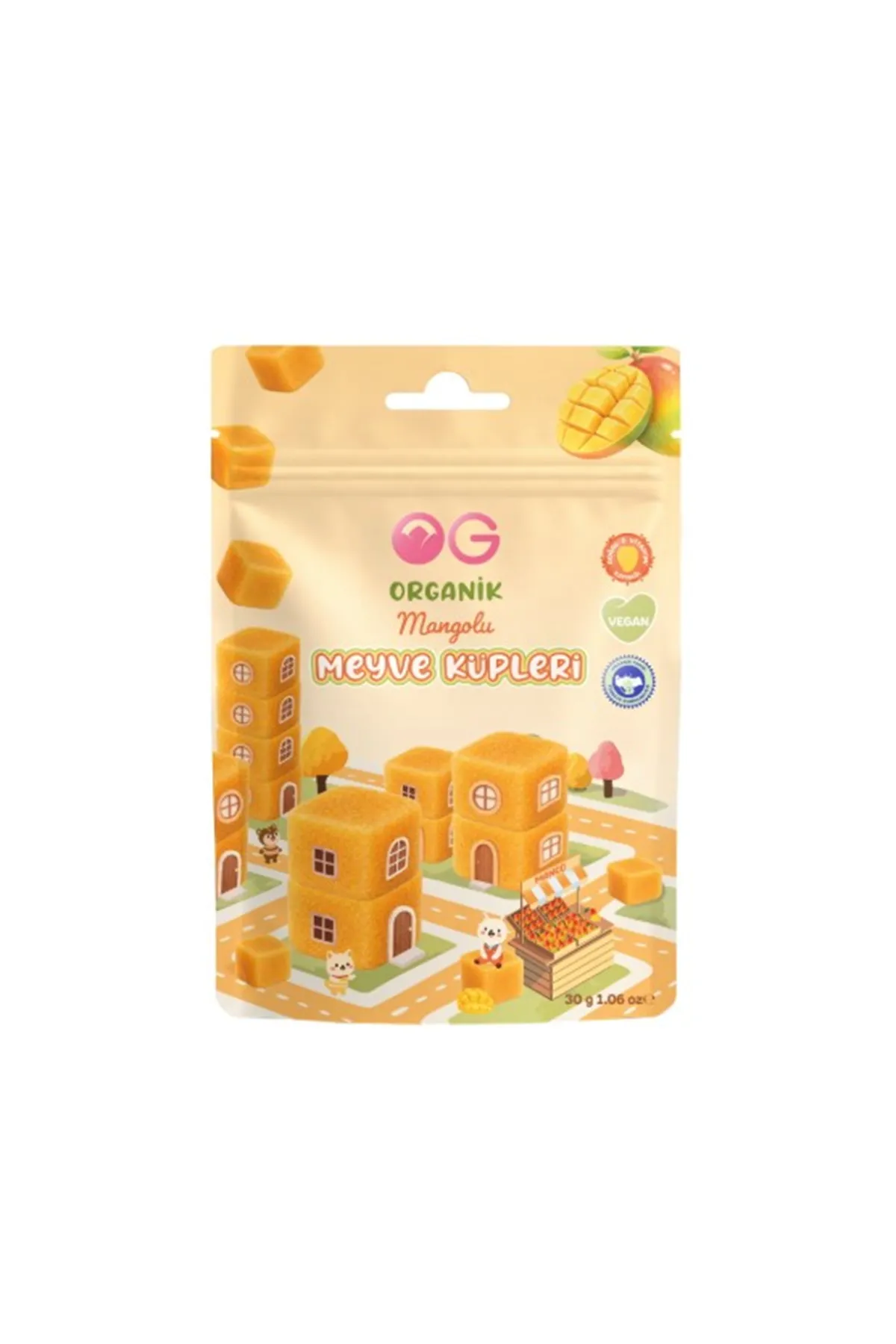 OG Natural Organik Mangolu Meyve Küpleri 30gr