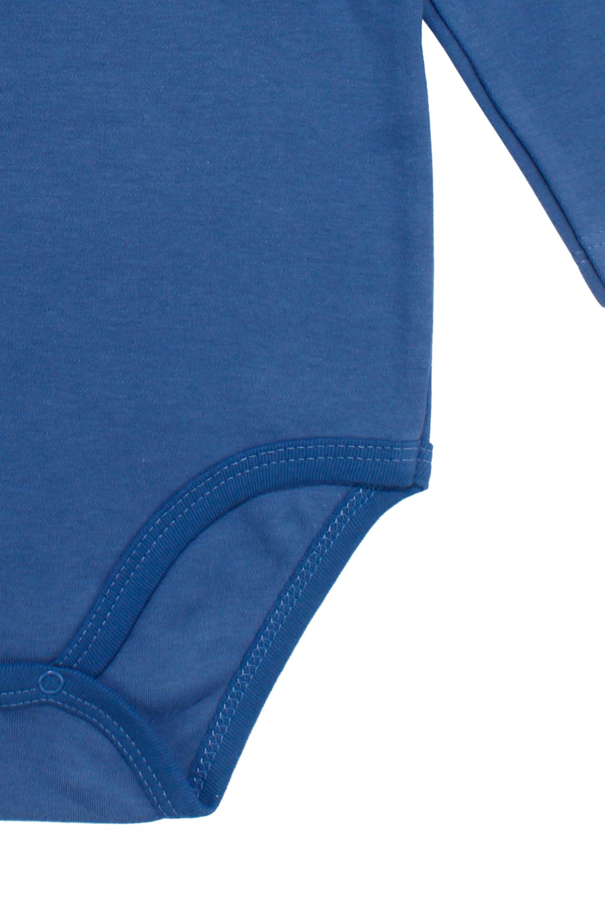 Unisex Yuvarlak Yaka Lacivert Düz Çıtçıtlı Body Zıbın