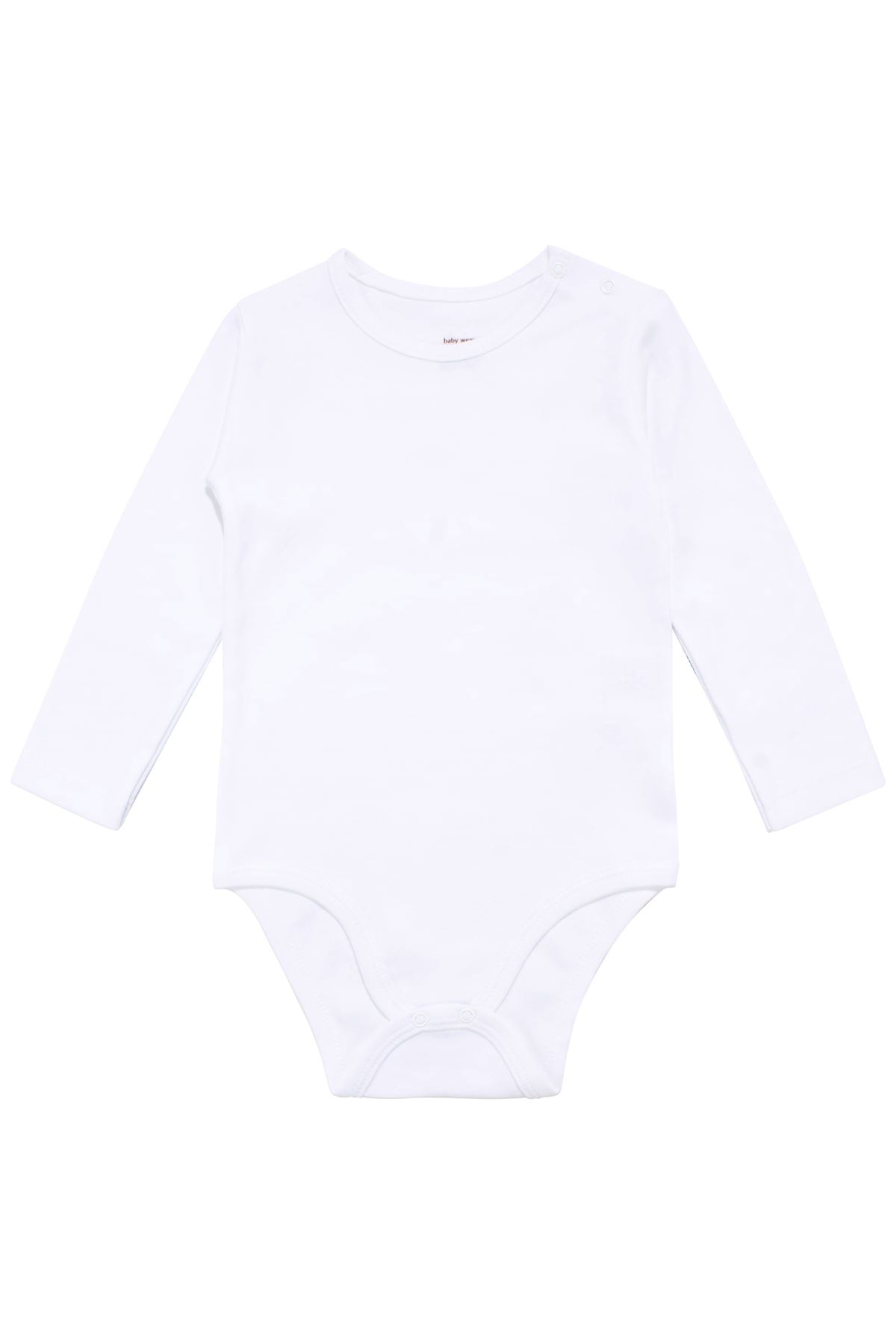 Unisex Yuvarlak Yaka Beyaz Düz Çıtçıtlı Body Zıbın