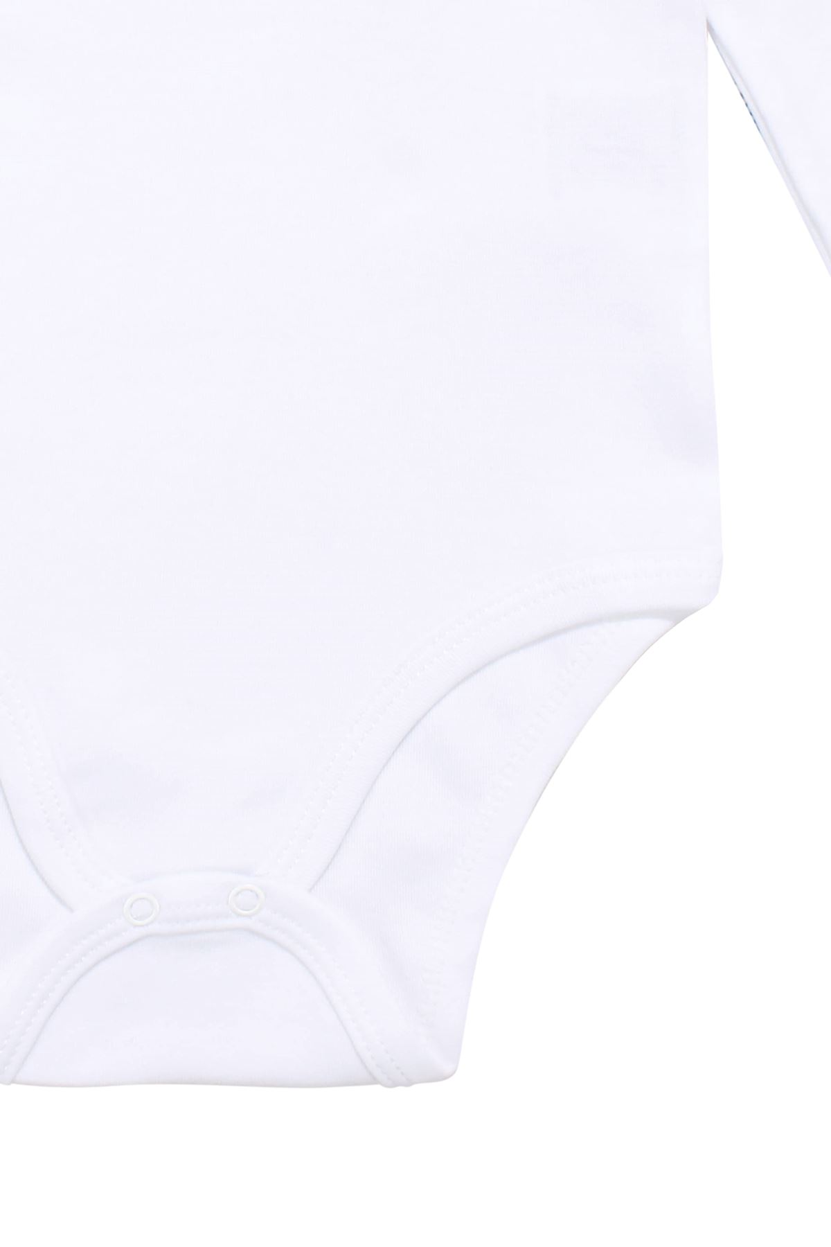 Unisex Yuvarlak Yaka Beyaz Düz Çıtçıtlı Body Zıbın