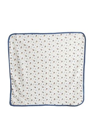Ayıcık Desenli Tek Kat Penye Bebek Battaniyesi - Krem Lacivert
