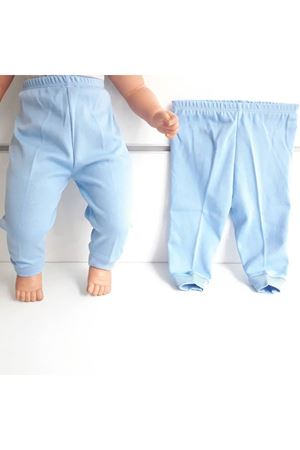 Sade Mavi Tek Alt Bebek Penye Pantolon