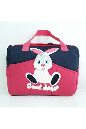 Tavşan Desenli Anne Bebek Bakım Çantası - Fuşya
