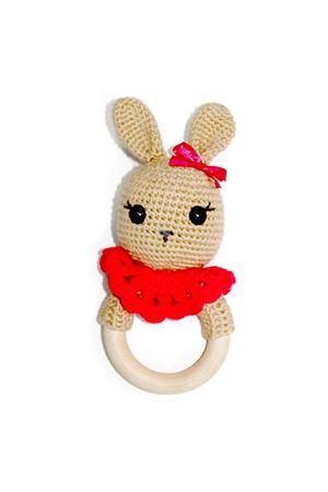 Narçiçeği Pelerinli Kahve Tavşan Amigurumi Çıngırak