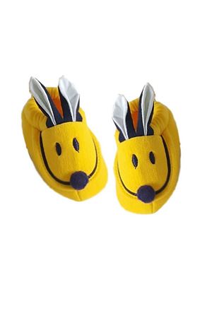 Tavşan Kulaklı Penye Kaymaz Taban Bebek Panduf Patik Sarı Lacivert