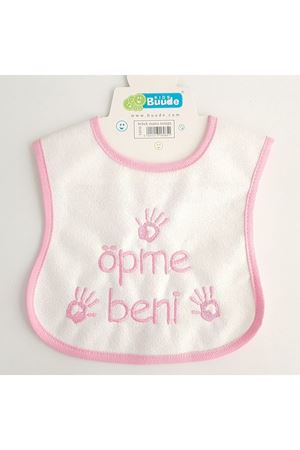 Öpme Beni Yazılı Kız Bebek Önlüğü - Pembe