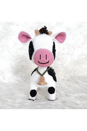 Buzu Sevimli Buzağı Amigurumi Organik Oyuncak