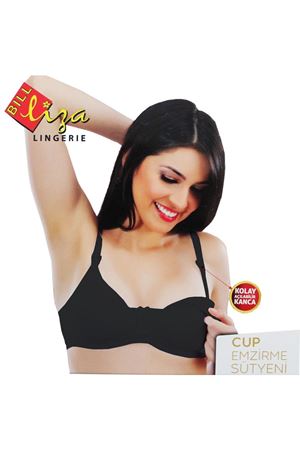 Liza Cup Silikonlu Emzirme Sütyeni Siyah
