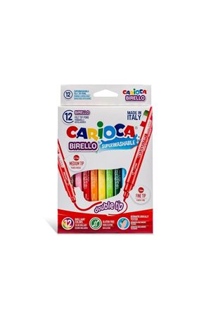 Carioca Birello Süper Yıkanabilir Çift Taraflı Keçeli Boya Kalemi 12'Li