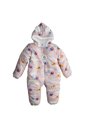 Kız Bebek Somon Kozmonot Ayaksız Tulum