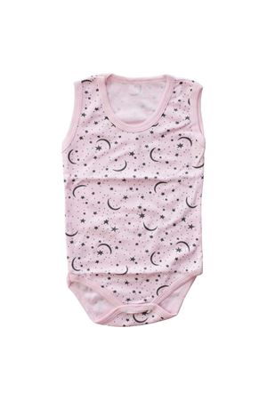 Kız Bebek Pembe Ay Yıldız Askılı Badi Zıbın